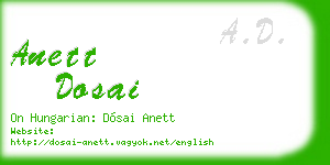 anett dosai business card