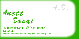 anett dosai business card